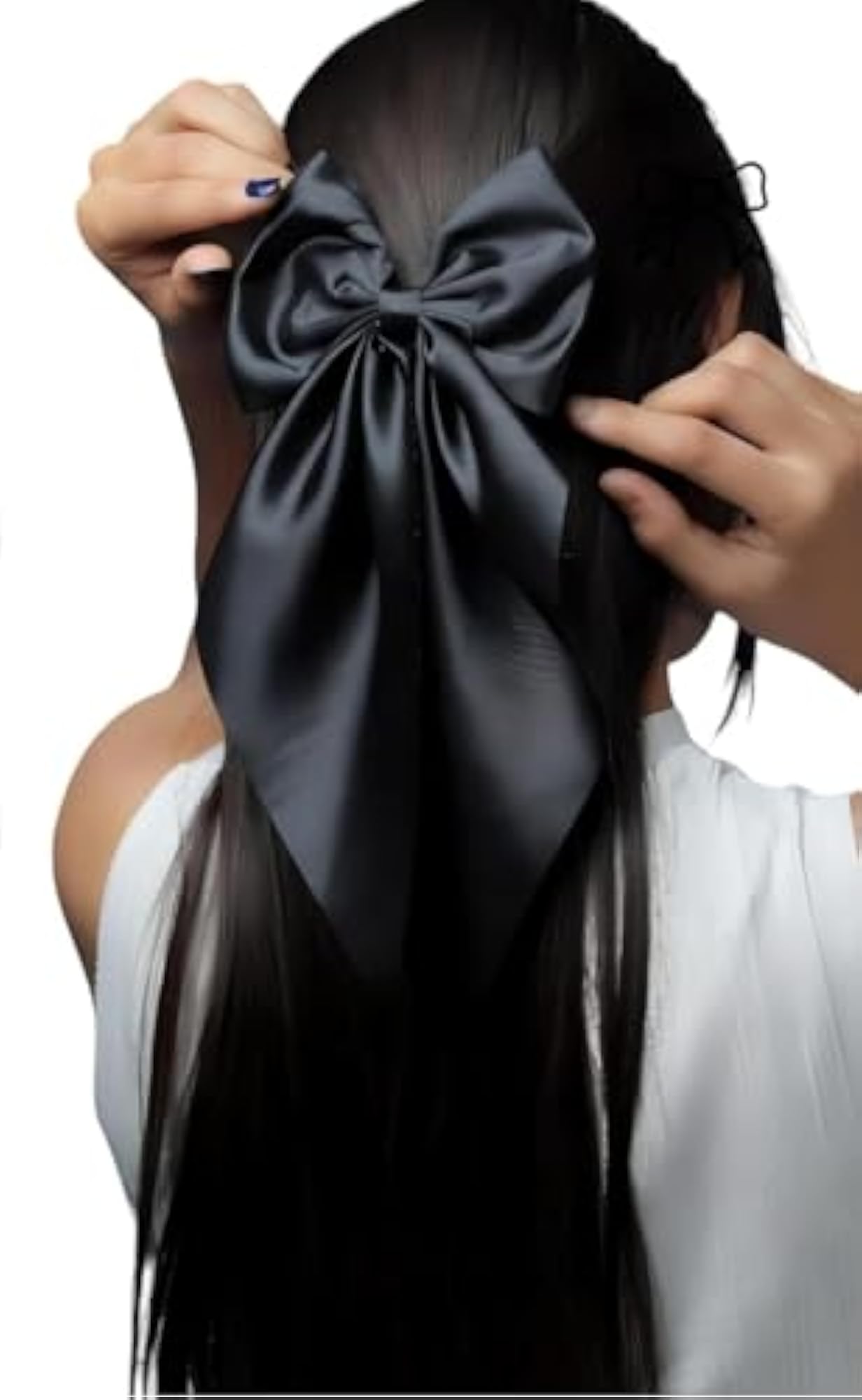 Large Silky Barrettes Bow Clip Set, Pack of 2