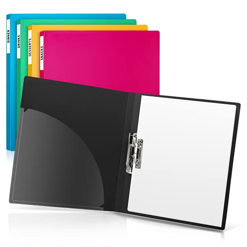Cranbury Clamp Binder Without Rings - (Assorted Colors, 4-Pack), Punchless Grip Binder For 8.5X11 Paper #TOP23