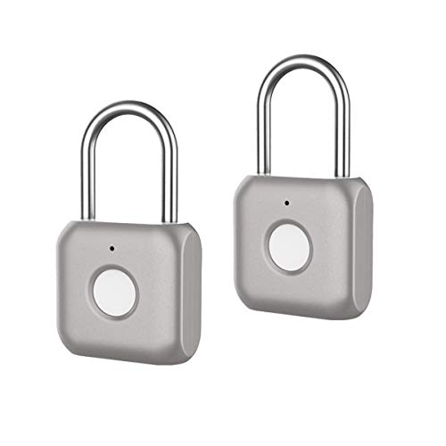 Fingerprint Padlock, Smart Touch Lock Metal Anti-Theft Intelligent Keyless for Gym Locker, School Locker Lock, Backpack, Suitcase, Travel Luggage, Portable USB Rechargeable (2pack)