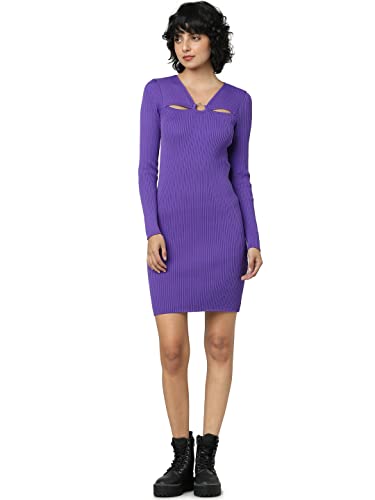 Image of ONLY Women's Purple Bodycon Dress with Cutouts