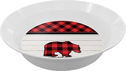 Personalized Lumberjack Plaid Melamine Bowl - 12 oz