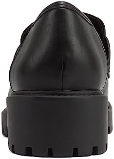 Soda “Bedale” ~ Women Round Toe Low Heel Lug Sole Slip-On Horse Bit Loafer Shoe (Black PU, us_Footwear_Size_System, Adult, Women, Numeric, Medium, Numeric_9) | Image 1