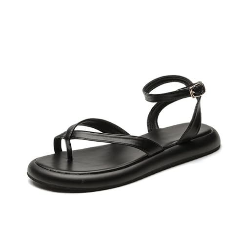 Women's Flat Platform Sandals Strappy Dressy Comfortable Ankle Strap Casual Summer Thong Sandals For Beach Casua