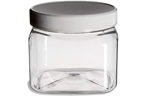 Clear Food Grade PET Plastic Square Grip Storage Jar