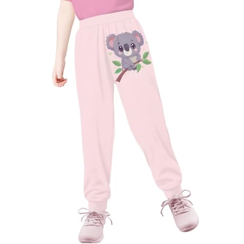 Girls Joggers Pants with Pockets Elastic Waisted Sweatpants for Kids Athletic Trousers 4-15Y