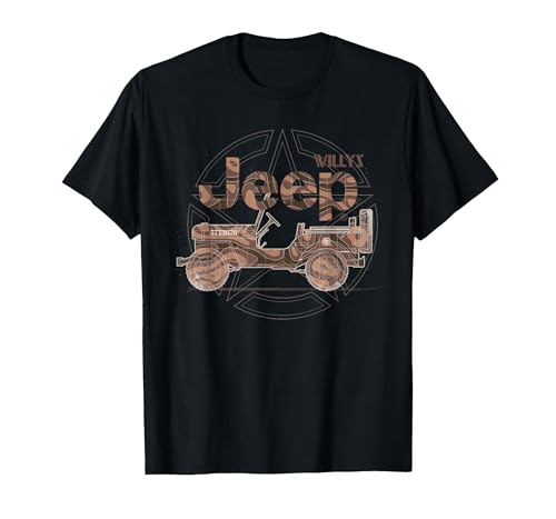 Jeep Willys MA Star T-Shirt, Homme, Noir, XL