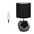 Simple Designs LT2065-BLK-LB 10.24" Round Geometric Prism Mini Table Lamp with Matching Fabric Shade, LED Bulb Included, Black