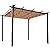 Outsunny 10' x 10' Aluminum Patio Pergola with Retractable Pergola Canopy, Backyard Shade Shelter for Porch, Outdoor Party, Garden, Grill Gazebo, Brown