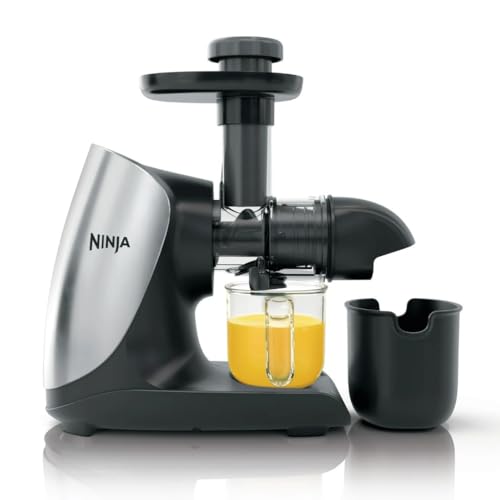 Image of Ninja Cold Press Juicer Pro Powerful Slow Juicer, Total Pulp Control, Cloud Silver, JC100, 150 watts, Cloud Silver (Renewed)