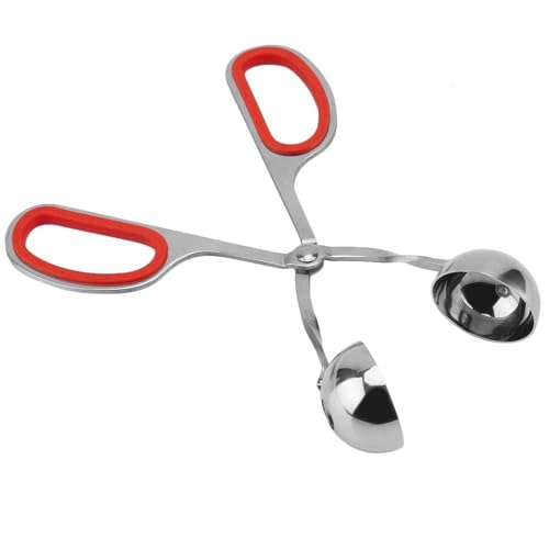 Fabricant De Boulettes De Viande En Acier Inoxydable, Pince à Boulettes De Viande Pinces à Glace Cuillère à Boules De Melon Antiadhésive Cuillère à Biscuits Avec Poignées Antidérapantes