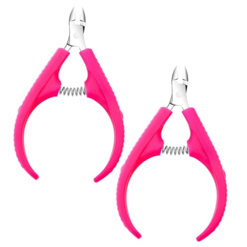 iplusmile 2 pezzi Tronchesi Cuticole Manicure in Acciaio Inossidabile con Manico Antiscivolo Leggere e Portatili per Taglio Pellicine e Piedi e Mani