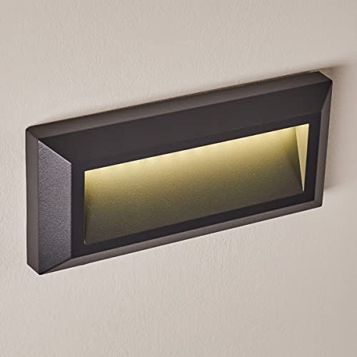 CGC Lighting Outdoor Wall Light Slim Brick Surface Mount Outside Main Power Garden Weatherproof Corrosion Resistant (Dark Grey Downlight) - Image 5