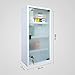 HS-Lighting Medizinschrank Arzneischrank aus Edelstahl XXL Erste Hilfe Schrank abschließbar, Glas Tür mit Tip-on Automatik, 60 * 30 * 12cm (Weiß-4 Fächer)