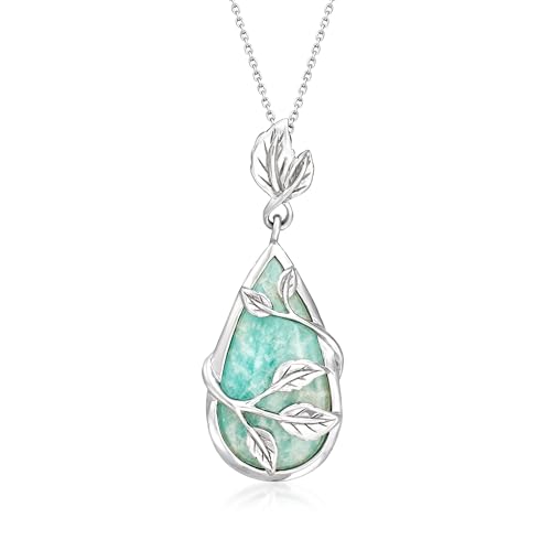 Ross-Simons Amazonite Leaf Pendant...
