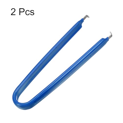 Image of uxcell IC Puller Chip Extractor Stainless Steel with Insulated Vinyl Grip Blue 2 Pack