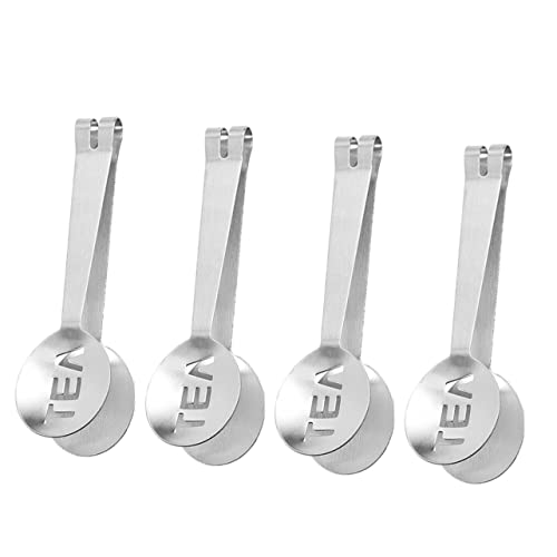 BEBEMOKO 4pcs Hollow Tongs Sugar Tongs Tea Bag Clamps Clamps for Easy Serving Dishwasher Safe Wear-resistant Design for Home Parties