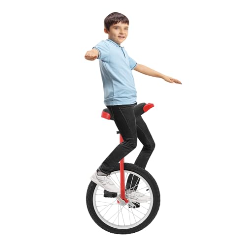 Image of DYNAMI Unicycle with Excellent Steel Frame,Leakproof Tire,Adjustable Height,Curved PU Seat,Mute Bearing,Anti-Slip Designs,for Outdoor Sports Fitness Exercise