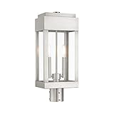 Livex Lighting 21236-91 York 2 Light Outdoor Post Top Lantern, Brushed Nickel