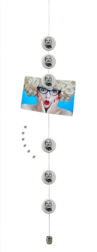 Trendfinding - Cuerda magnética para fotos, 6 marcos de fotos, 6 imanes de neodimio