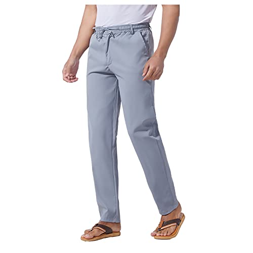lcyhony Golf Pants Men Slim fit Stretch Work Dress Pants Lightweight Cozy Drawstring Waist Business Casual Pants with Pockets