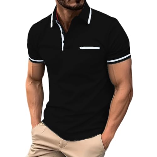 Polo Henley homme manches courtes vintage décontracté chic