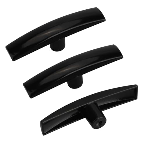 Image of 3-Pack Universal Metal RV Waste Valve Handle Replacement Black | Pull handles for RV sewer dump valves, water tank drain and waste gate, RV dump T-handle, Fits 1 1 /2 inch and 3 inch gate