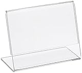 Azar Displays 112737 4" W x 3" H Horizontal L-Shaped Sign Holder -10 pk