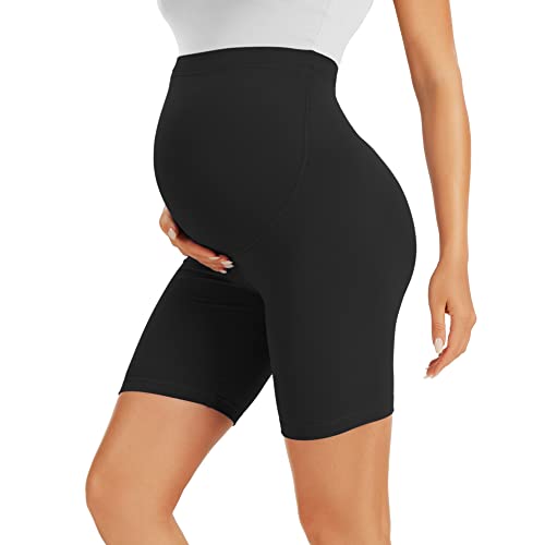 Image of BONVIGOR Buttercloud Maternity Shorts Over The Belly - 5"/8" Biker Shorts for Pregnancy Workout Yoga Athletic Casual Lounge