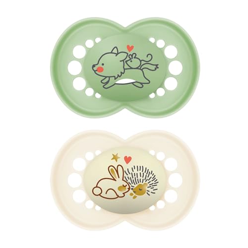 Image of MAM Original Matte Baby Pacifier, Nipple Shape Helps Promote Healthy Oral Development, Sterilizer Case, Boy,16+ Months (Pack of 2)