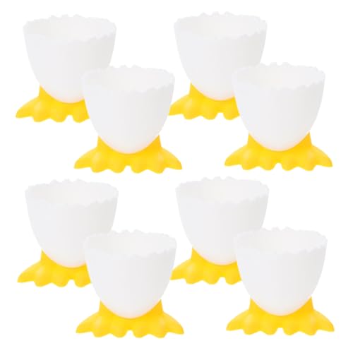 8pcs Children's Tableware Eggs Cup Holder Egg Storage Cup Stand Porcelain Egg Stand Egg Holder Boiled Egg Cups Easter Egg Cups Breakfast Egg Cups Cup for Boiled Egg Pp Yellow KICHOUSE