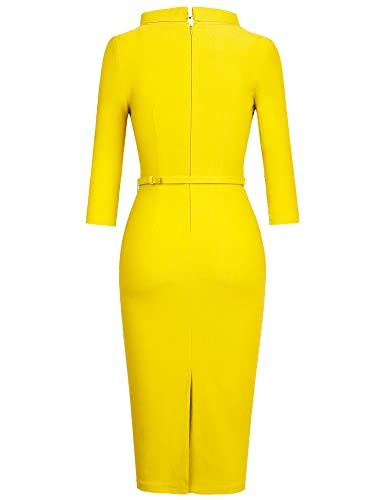 Image of MUXXN Women's 1950s Vintage 3 /4 Sleeve Elegant Collar Cocktail Evening Dress