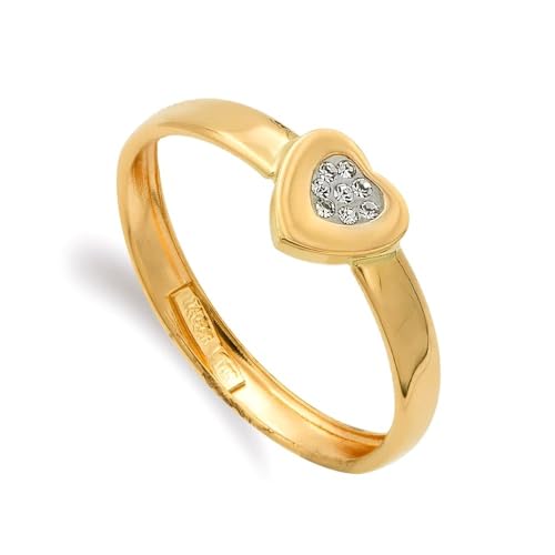 Bague or 9 carats cœur et zircon : Un bijou qui ne ternit jamais