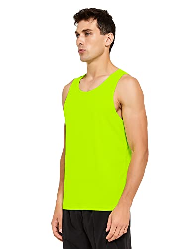 DEMOZU Men's Neon Running Tank Top Bright Workout Gym Athletic Rave Party Tank Top2