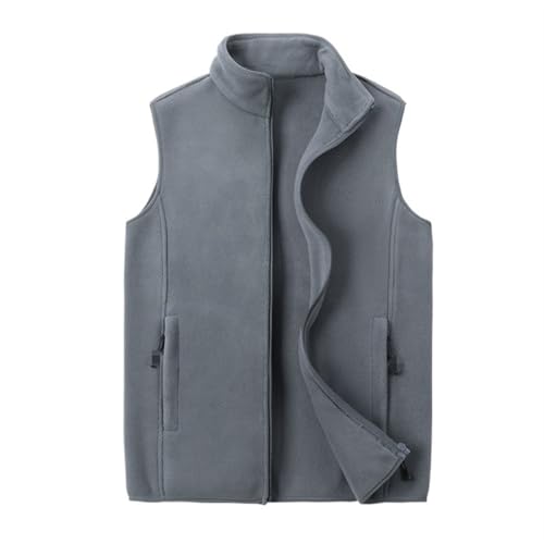 Chaleco polar para hombre con cremallera en talla grande XXXXXXXX-Large para invierno