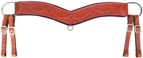 Showman Barbwire Tooled Tripping Collar Measures 4 inch Wide.