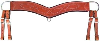 Showman Barbwire Tooled Tripping Collar Measures 4 inch Wide.