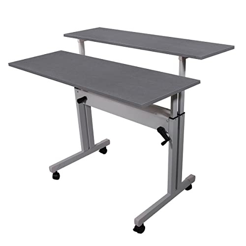 Mesa Ergonômica Dupla com Regulagem de Altura Tampo Búfalo Imita Couro - Wp Connect
