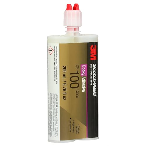 Image of 3M Scotch-Weld Epoxy Adhesive DP100, Clear, Two-Part Fast Cure Rigid Epoxy, High Shear Strength, High-Flow, Low Viscosity, Self-Leveling, 200 mL (6.76 fl oz) Duo-Pak