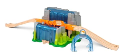 BRIO World 33978 Smart Tech Sound Waterfall Tunnel - Interactive Complement Wooden Train - Recommended from 3 Years