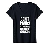 Damen Abbruchunternehmer T-Shirt mit V-Ausschnitt