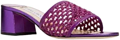 Jimmy Choo Minea Raffia Net Slide Sandals Size 40