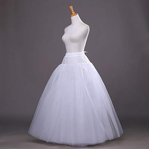 bluederst Anágua de casamento feminina, 4 camadas, sem aro, estilo longo, meia saia, vestido de noiv