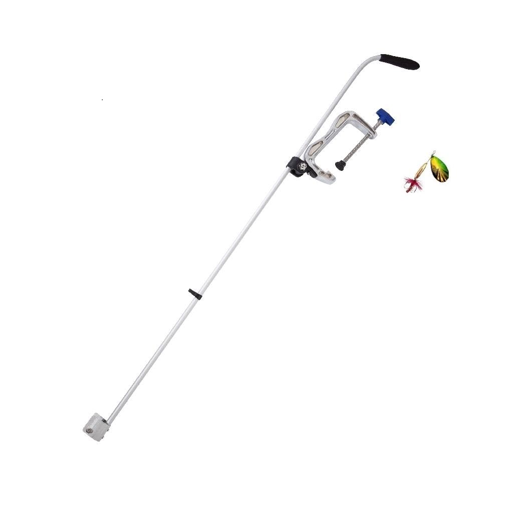 Set: Jenzi Echolot-Geberstange Bootsbefetigung von Jenzi für Echolotgeber 120cm + gratis Spinner & Petri Heil! Aufkleber