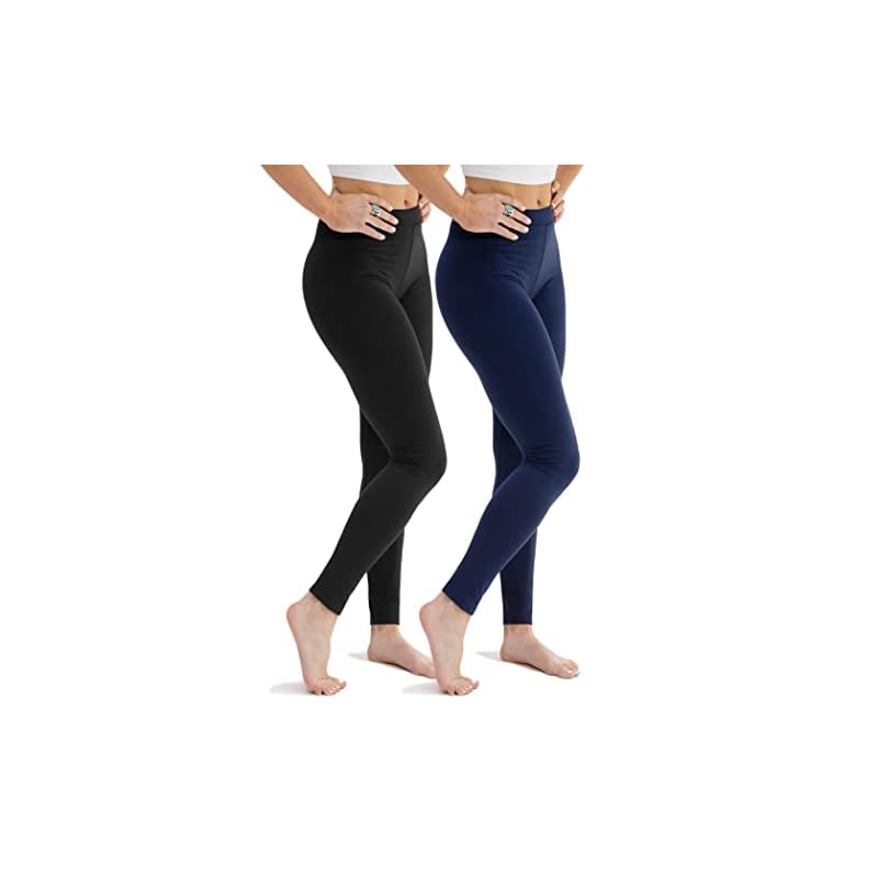 DEVOPS-Womens-2-Pack-High-Waisted-Ultra-Soft-Basic-Leggings