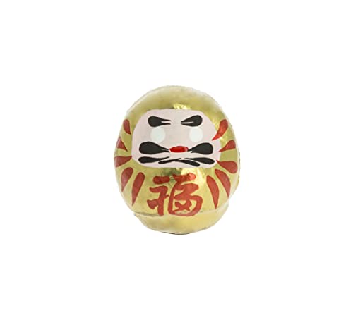 Tierra Zen Daruma, Papier mâché, doré, 4.5 cm