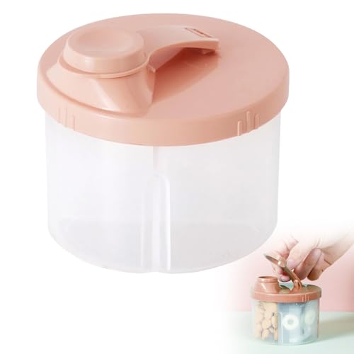 Dosificador de Leche en Polvo y Cereales con 4 Compartimentos,Dispensador Leche en Polvo Bebe,Dosificador Leche en Polvo,Dosificador Leche en Polvo Bebe,Dispensador de Leche en Polvo,Sin BPA,Rosa