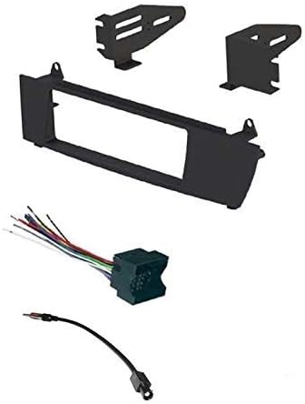 ASC Car Stereo Install Dash Kit, Wire Harness, and Antenna Adapter to Install and Aftermarket Single Din Radio Made for 2004 2005 2006 2007 2008 2009 2010 BMW X3