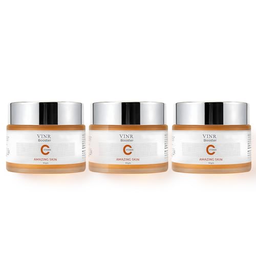 Image of VINR 10% Vitamin C Moisturizer for Face | Brightening & Hydrating Cream | Oil Free & Lightweight | Reduces Dark Spots & Pigmentation | For All Skin Types | Day & Night Use - 50g (Pack of 3)