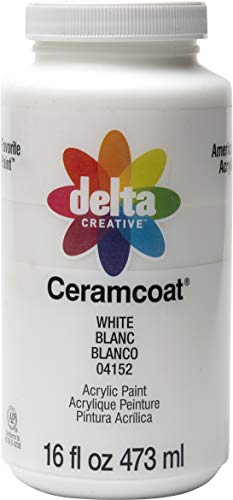 Delta Creative White Delta Ceramcoat Pintura acrílica, Blanco, 16 oz