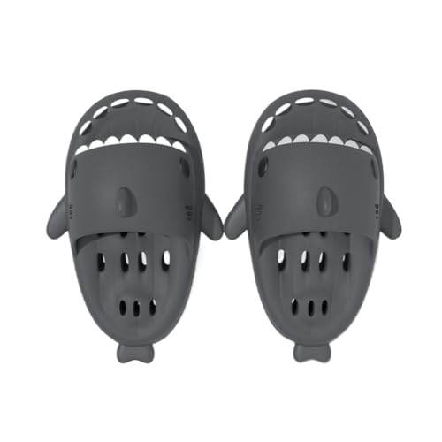 Shark Slides for Men and Women with Drainage Holes Quick Drying Bathroom Slippers Pillow Shower Sandals Non-Slip Thick Sole Beach Pool Shower Shoes